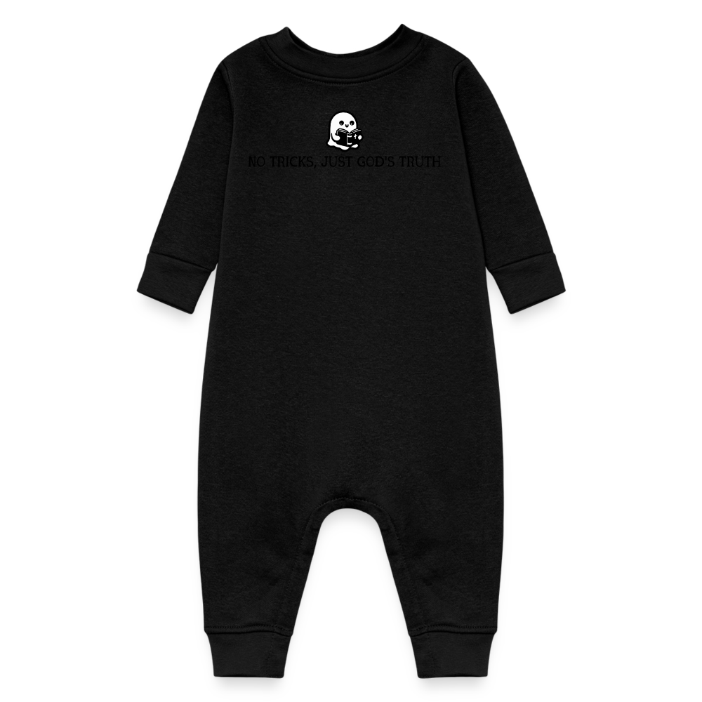 No Tricks Just God's Truth (Bible) Baby Fleece Bodysuit - black