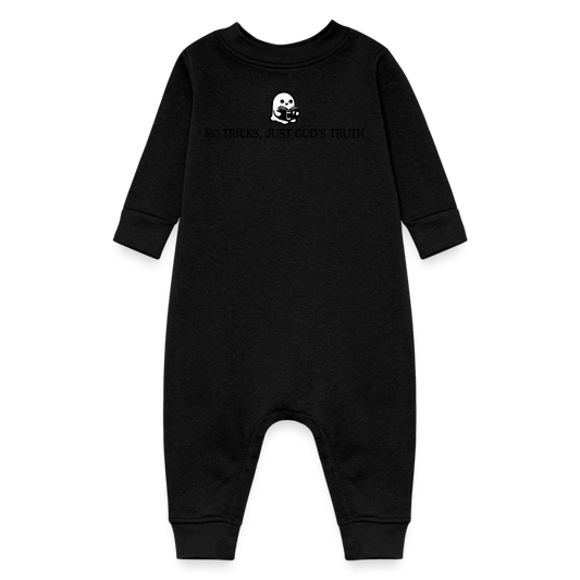 No Tricks Just God's Truth (Bible) Baby Fleece Bodysuit - black