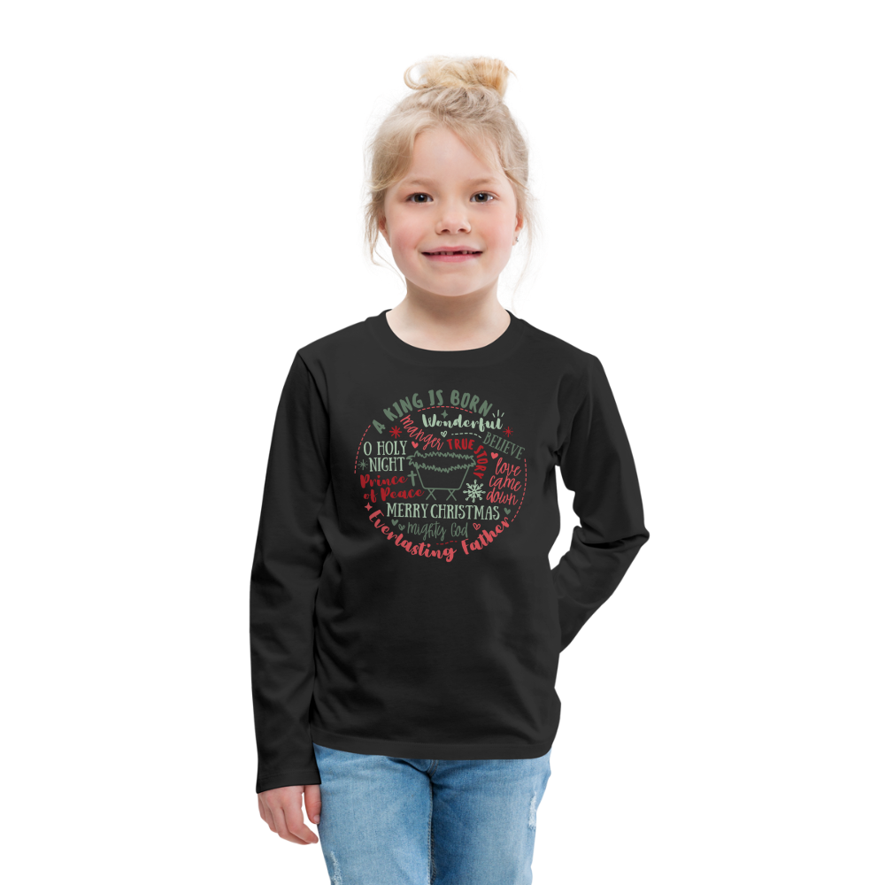 Manger Collage (RG) Kid's Long Sleeve Shirt - black