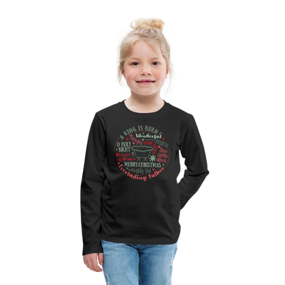 Manger Collage (RG) Kid's Long Sleeve Shirt - black