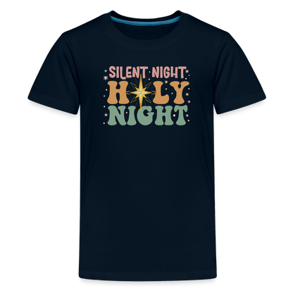 Silent Night Christmas Family Kids' Premium T-Shirt - deep navy