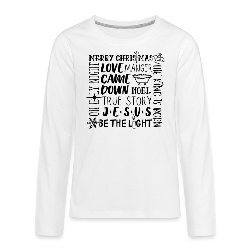 Christmas Collage Kid's Long Sleeve Shirt - white