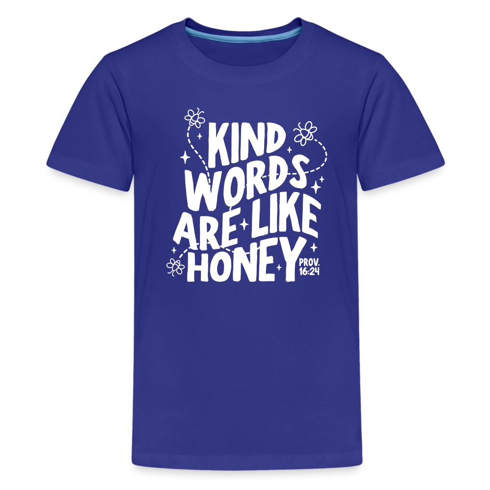 Kind Words are Like Honey (W) Kid's T-Shirt - royal blue