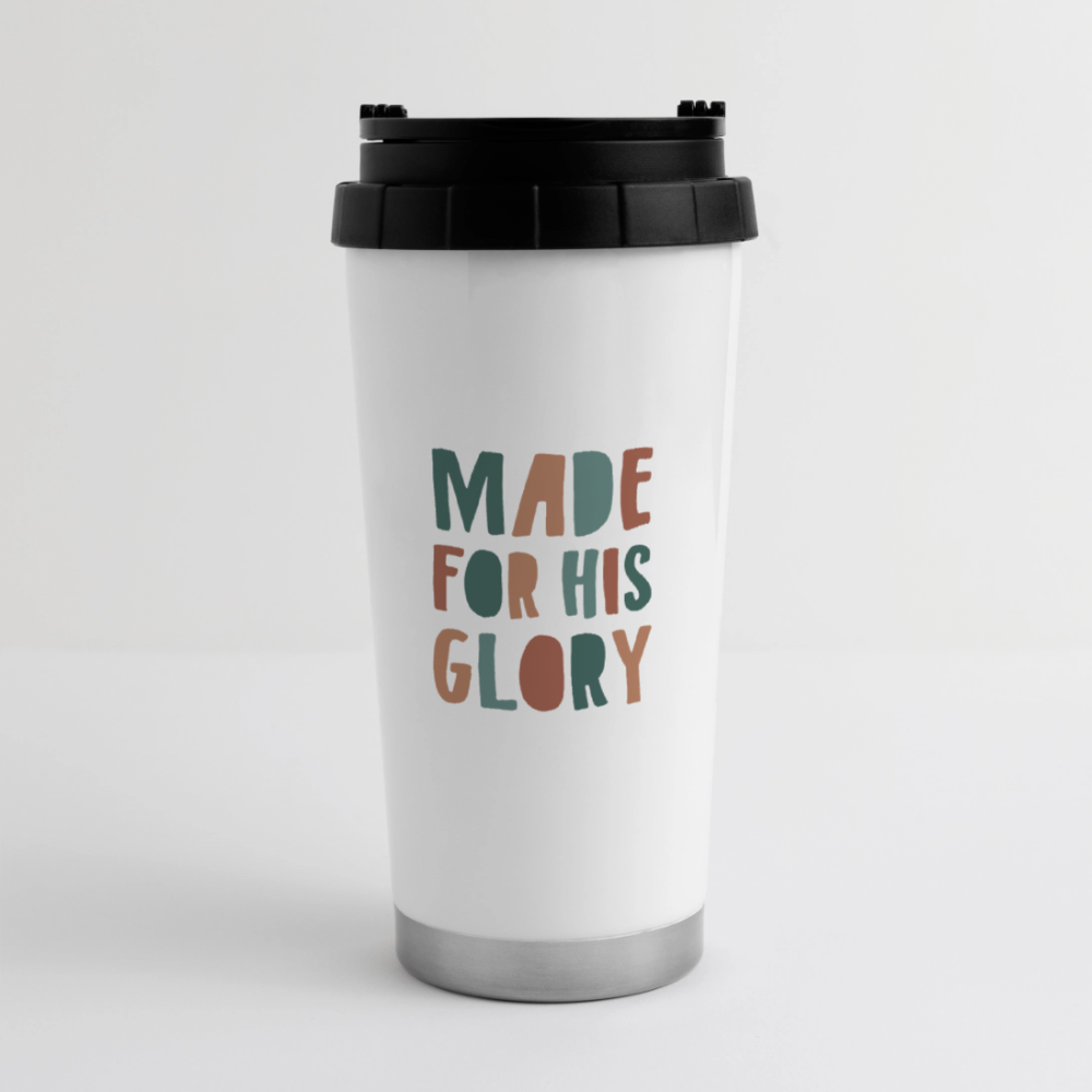 Made for His Glory 16 oz Travel Mug - white