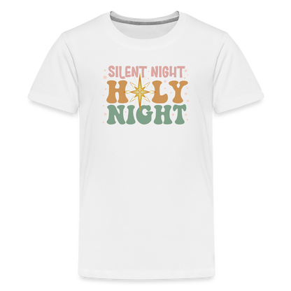 Silent Night Christmas Family Kids' Premium T-Shirt - white