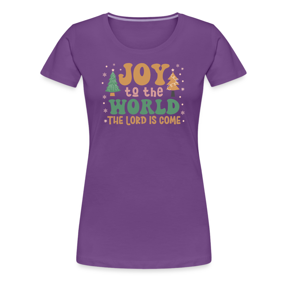 Joy to the World Christmas Family Women’s Premium T-Shirt - purple