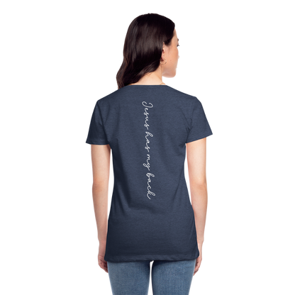 Jesus has My Back Women's T-Shirt - heather blue