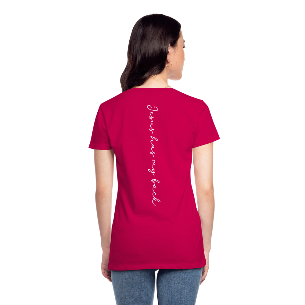 Jesus has My Back Women's T-Shirt - dark pink