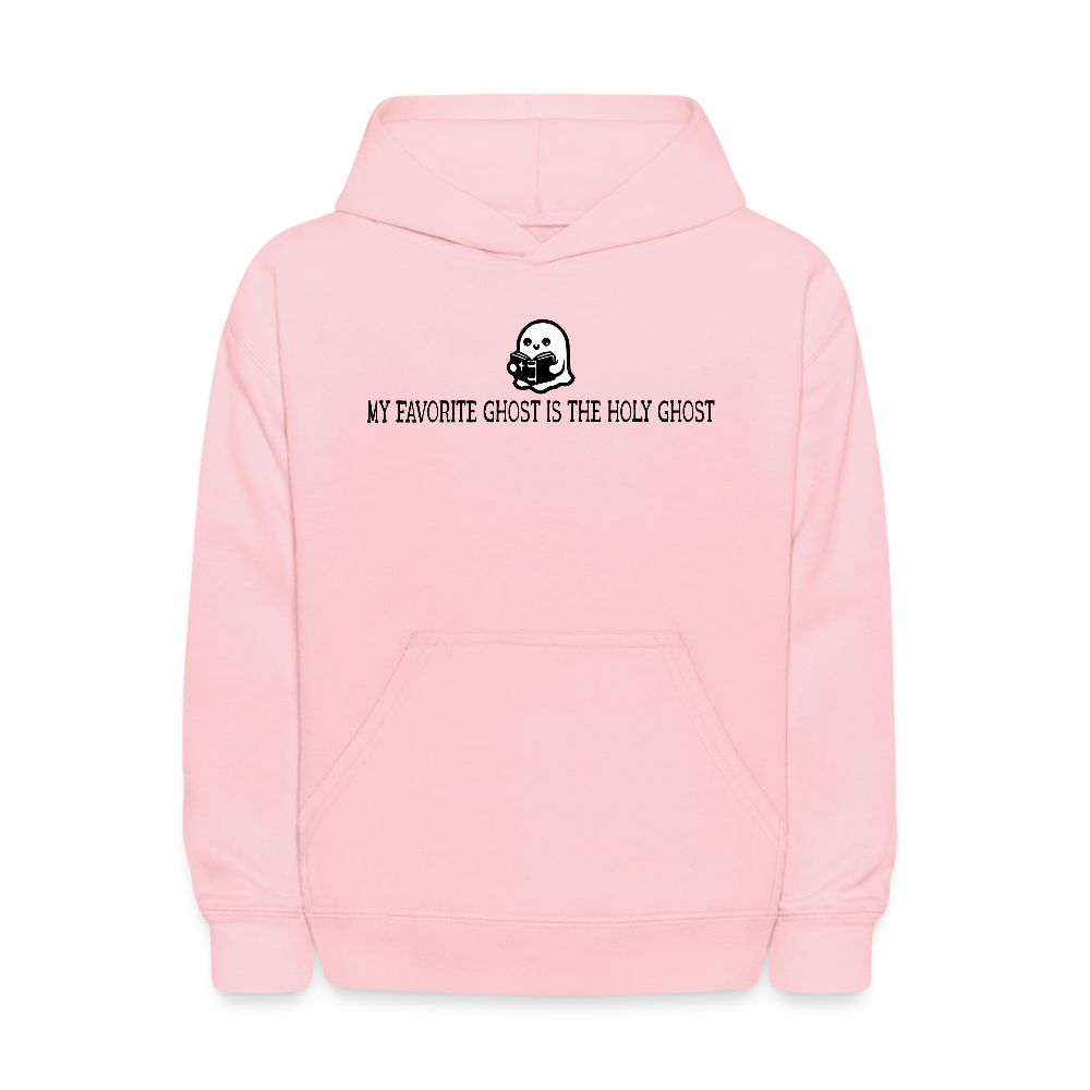 My Favorite Ghost is the Holy Ghost (Bible) Kids Hoodie - pink