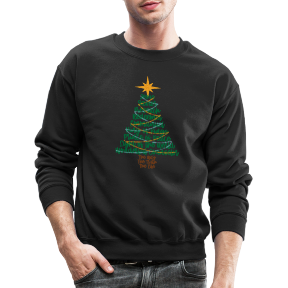 Names of Jesus Christmas Tree Men's Sweater - black