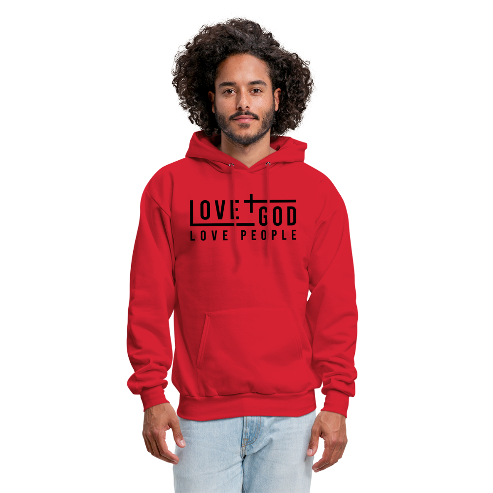 Love God Love People Men's Hoodie - red