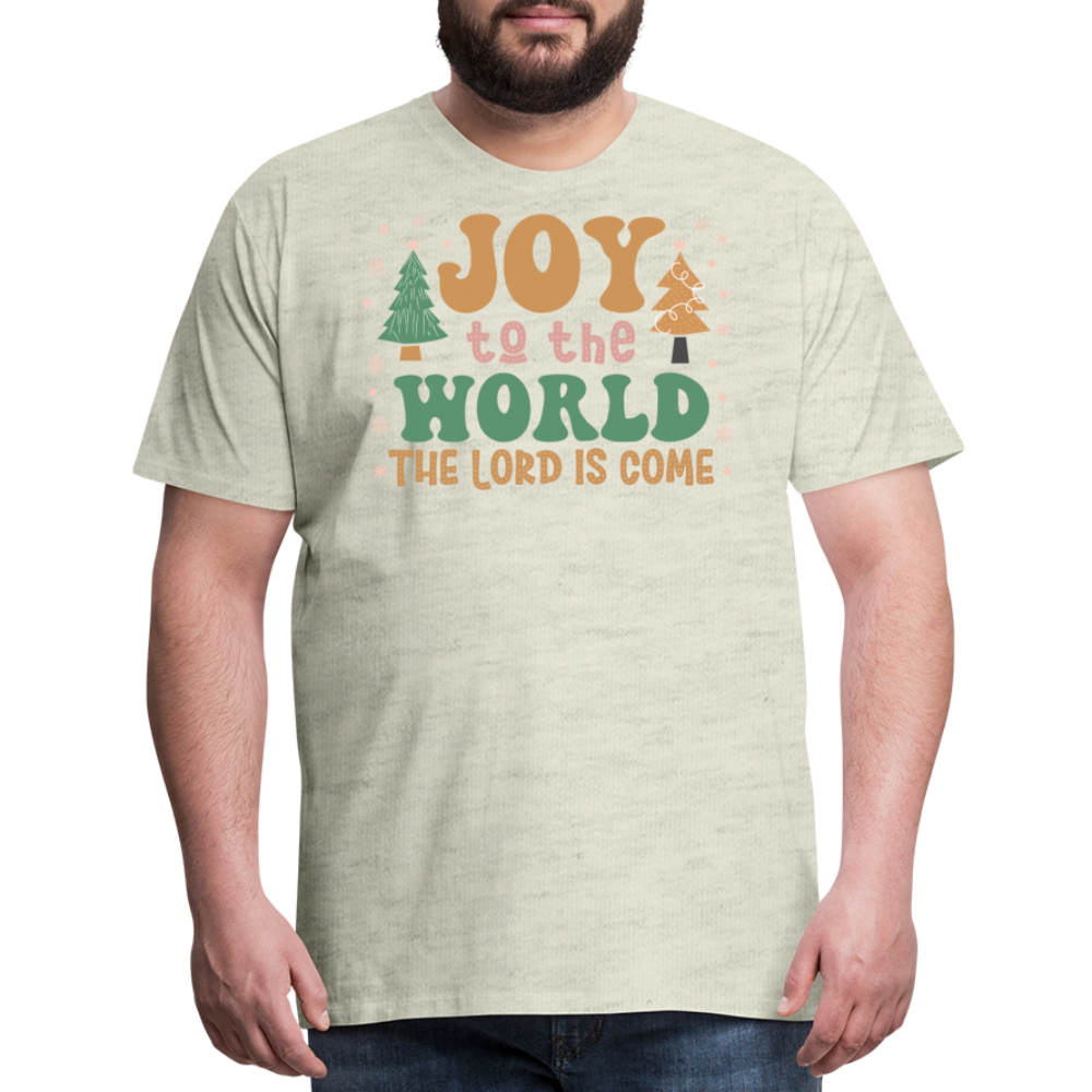 Joy to the World Christmas Family Men's Premium T-Shirt - heather oatmeal