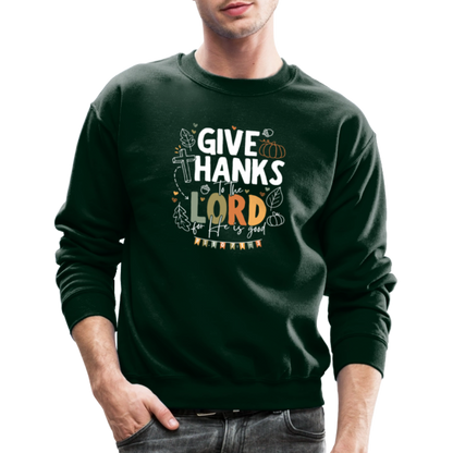 Give Thanks to the Lord (W, Color) Men's Sweater - forest green