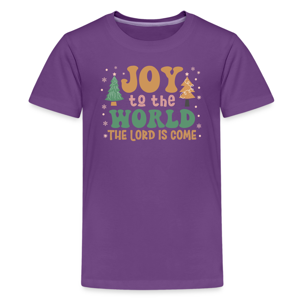 Joy to the World Christmas Family Kids' Premium T-Shirt - purple