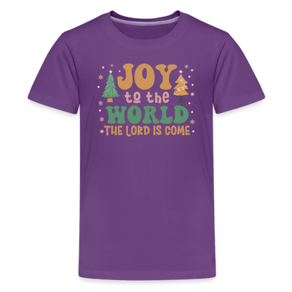 Joy to the World Christmas Family Kids' Premium T-Shirt - purple