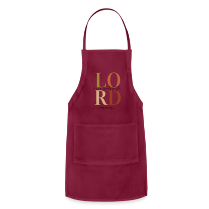 Give Thanks to the Lord Apron - burgundy