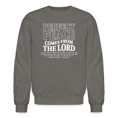 Perfect Peace Comes from the Lord Men's Sweater - asphalt gray