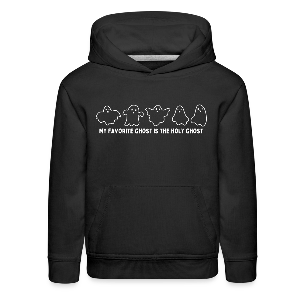 My Favorite Ghost is the Holy Ghost (Outline) Youth Hoodie - black