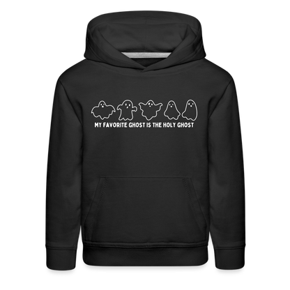 My Favorite Ghost is the Holy Ghost (Outline) Youth Hoodie - black