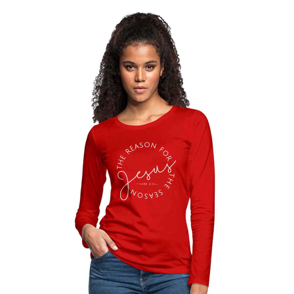 The Reason for the Season (W) Christmas Women's Premium Long Sleeve T-Shirt - red