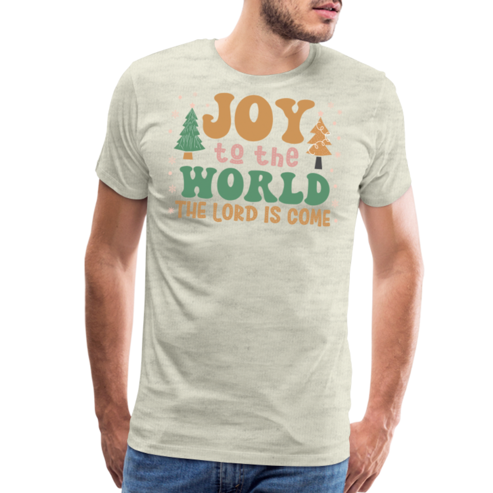 Joy to the World Christmas Family Men's Premium T-Shirt - heather oatmeal