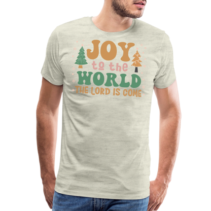 Joy to the World Christmas Family Men's Premium T-Shirt - heather oatmeal