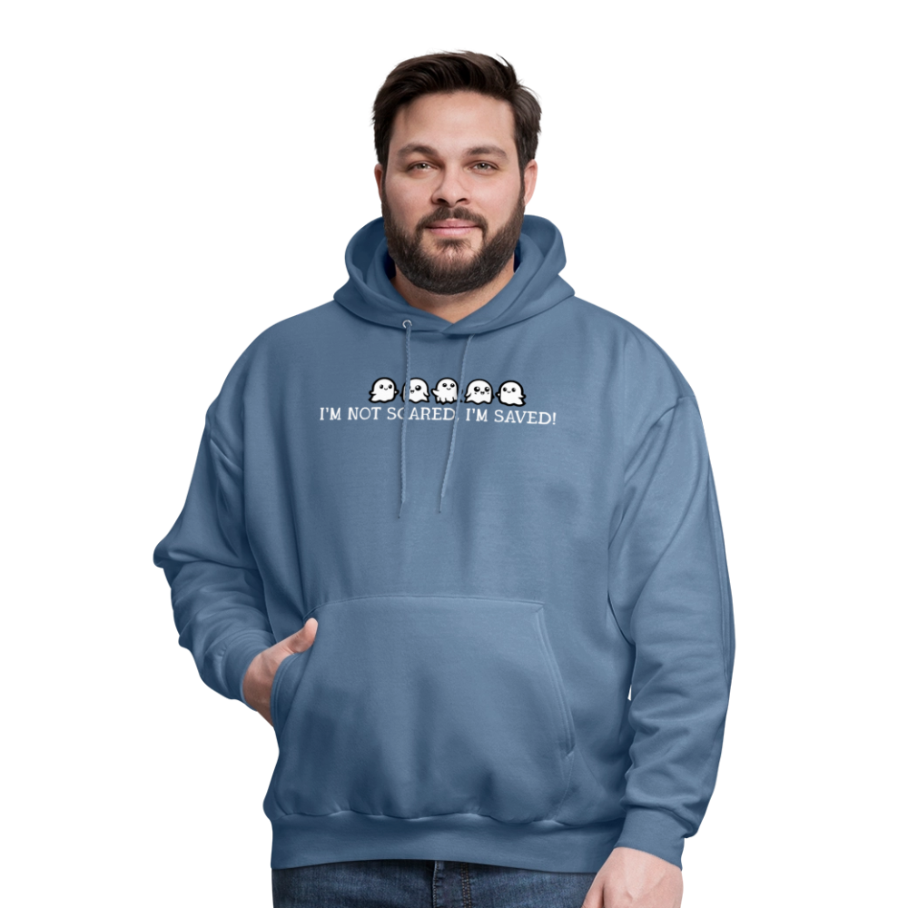 I'm Not Scared I'm Saved (W) Men's Hoodie - denim blue