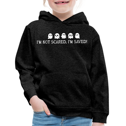 I'm Not Scared I'm Saved (W) Kid's Hoodie - charcoal grey