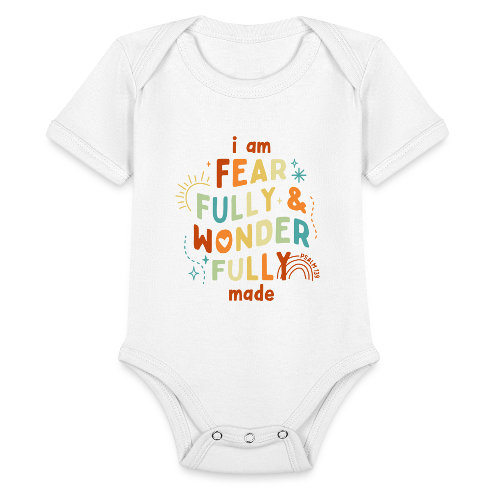 I Am Fearfully & Wonderfull Made (Color) Baby Onesie Bodysuit - white