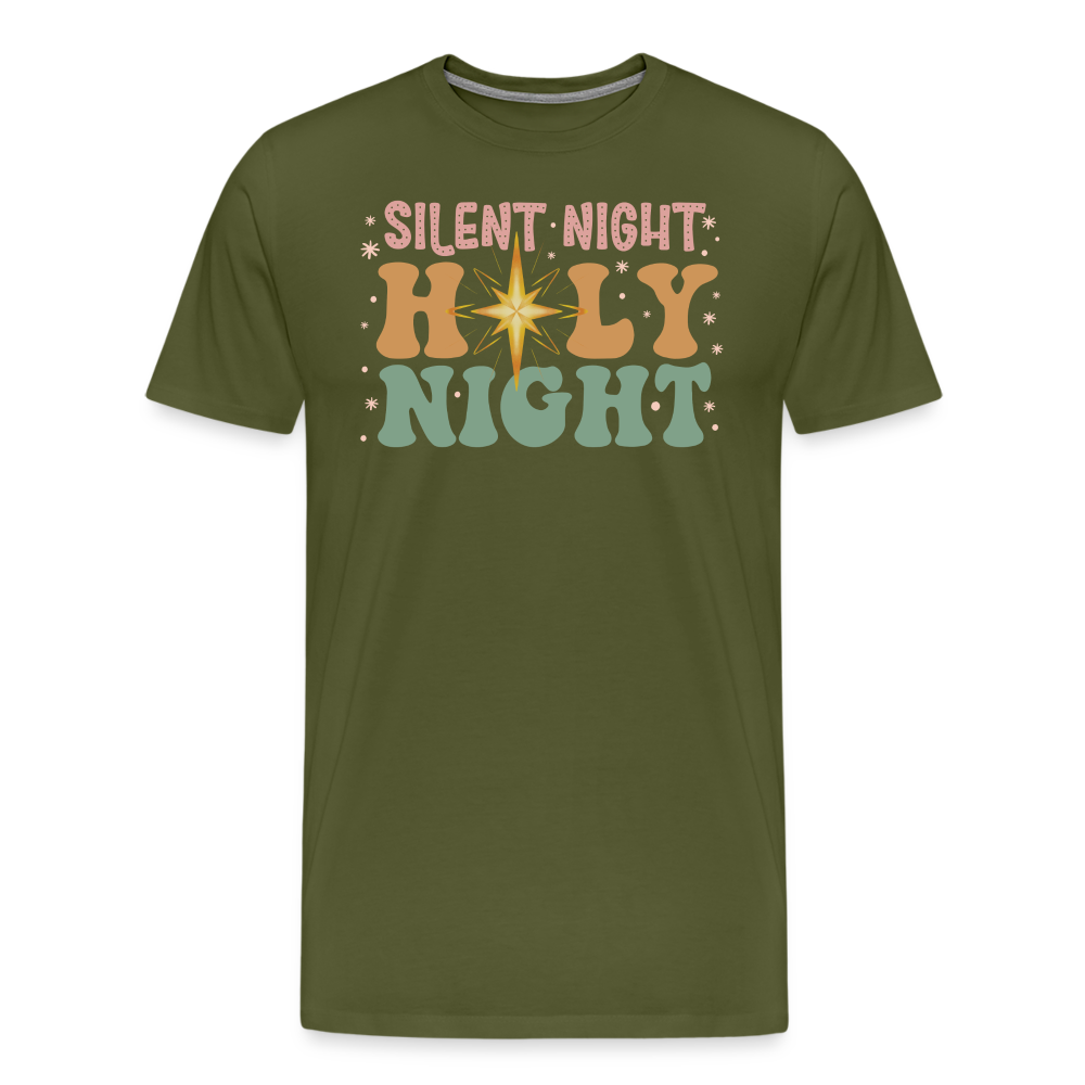 Silent Night Christmas Family Men's Premium T-Shirt - olive green