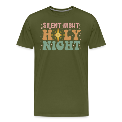 Silent Night Christmas Family Men's Premium T-Shirt - olive green