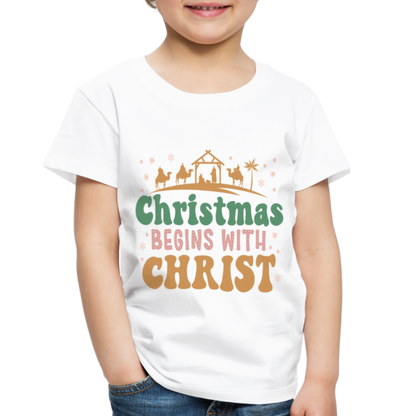 Christmas begins with Christ Family Toddler Premium T-Shirt - white