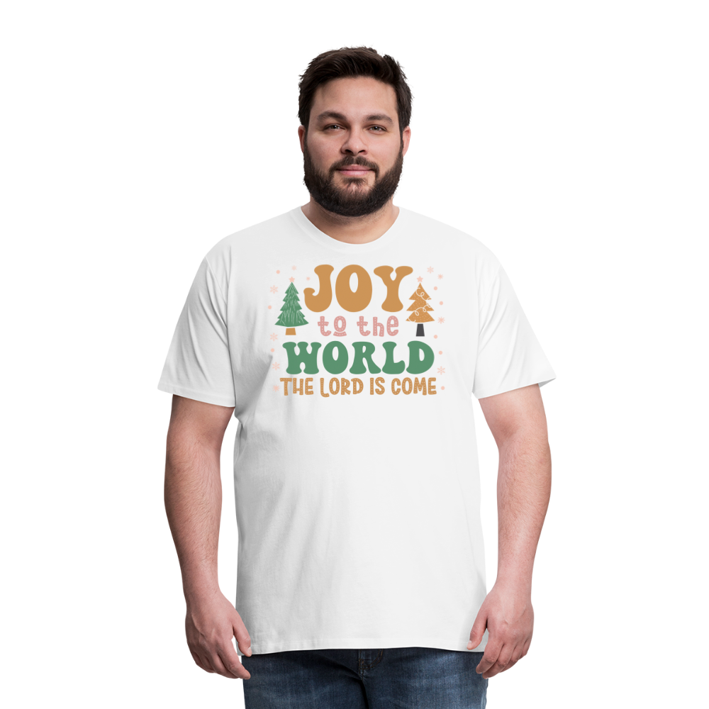 Joy to the World Christmas Family Men's Premium T-Shirt - white