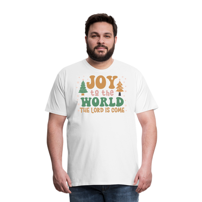 Joy to the World Christmas Family Men's Premium T-Shirt - white