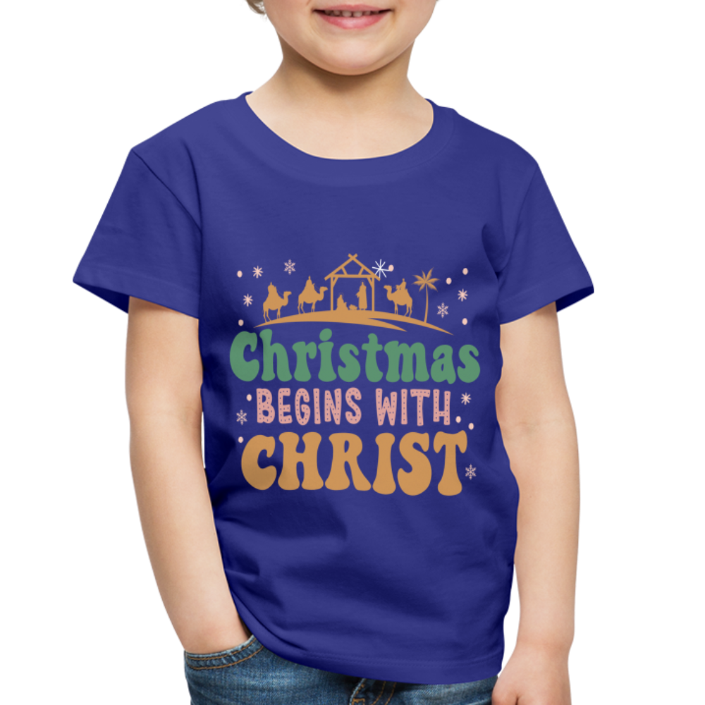 Christmas begins with Christ Family Toddler Premium T-Shirt - royal blue