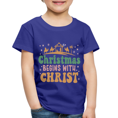 Christmas begins with Christ Family Toddler Premium T-Shirt - royal blue