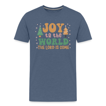 Joy to the World Christmas Family Kids' Premium T-Shirt - heather blue