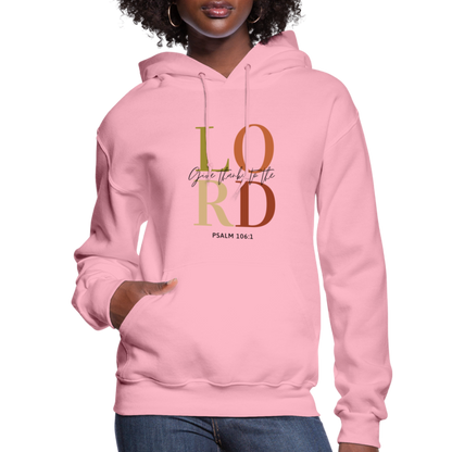 Give Thanks to the Lord Women's Hoodie - classic pink