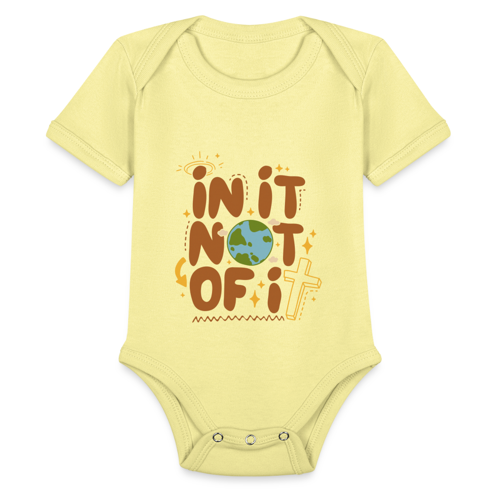 In It Not of It Baby Onesie Bodysuit - washed yellow