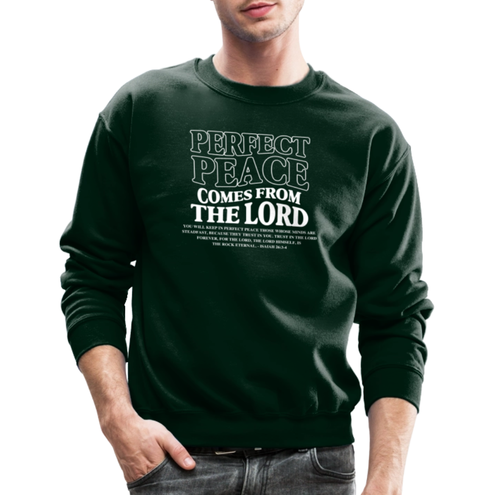 Perfect Peace Comes from the Lord Men's Sweater - forest green