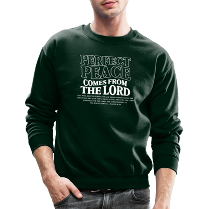 Perfect Peace Comes from the Lord Men's Sweater - forest green