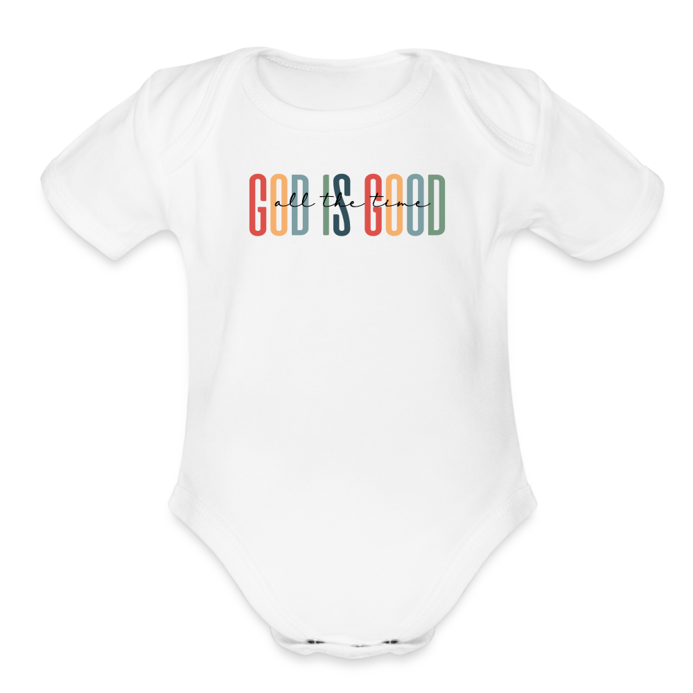 God is Good (Rainbow) Baby Onesie - white