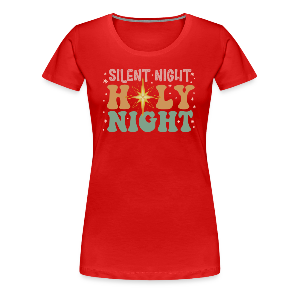 Silent Night Christmas Family Women’s Premium T-Shirt - red