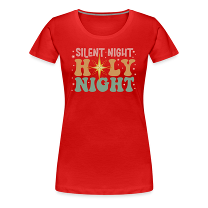 Silent Night Christmas Family Women’s Premium T-Shirt - red