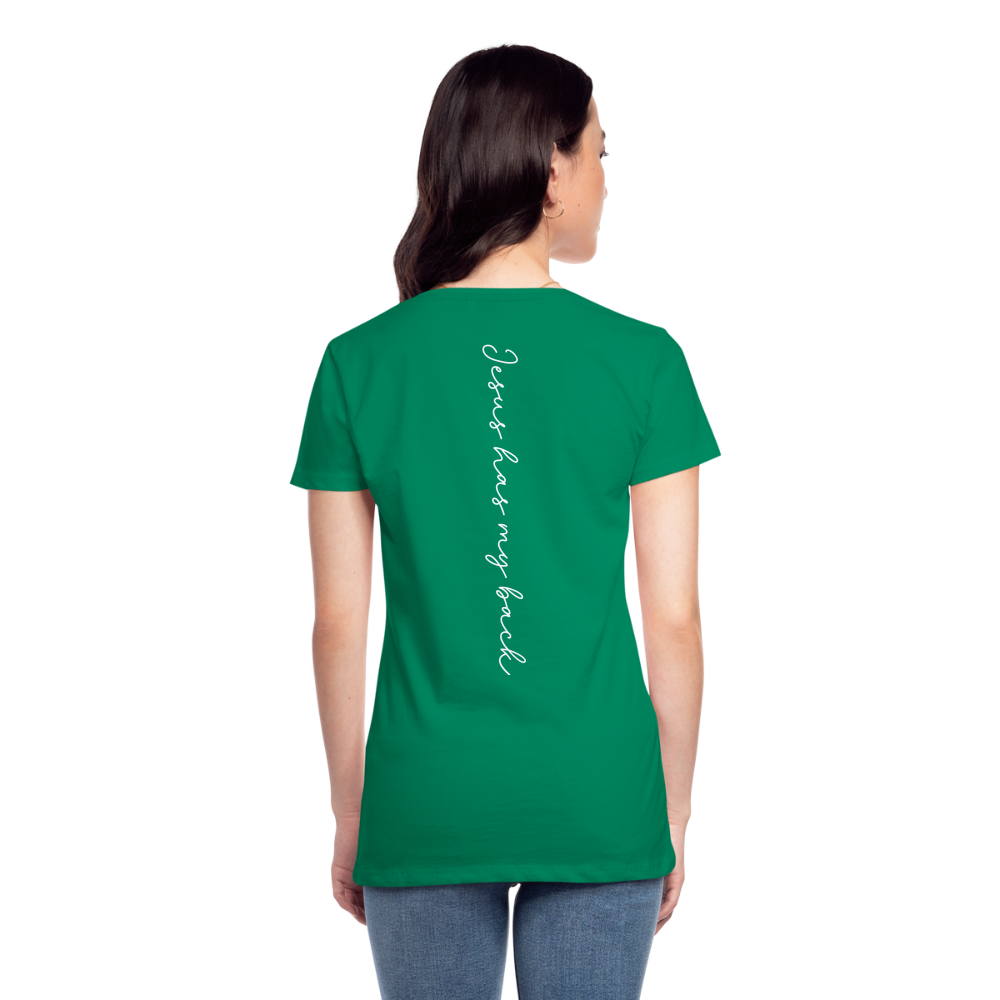 Jesus has My Back Women's T-Shirt - kelly green