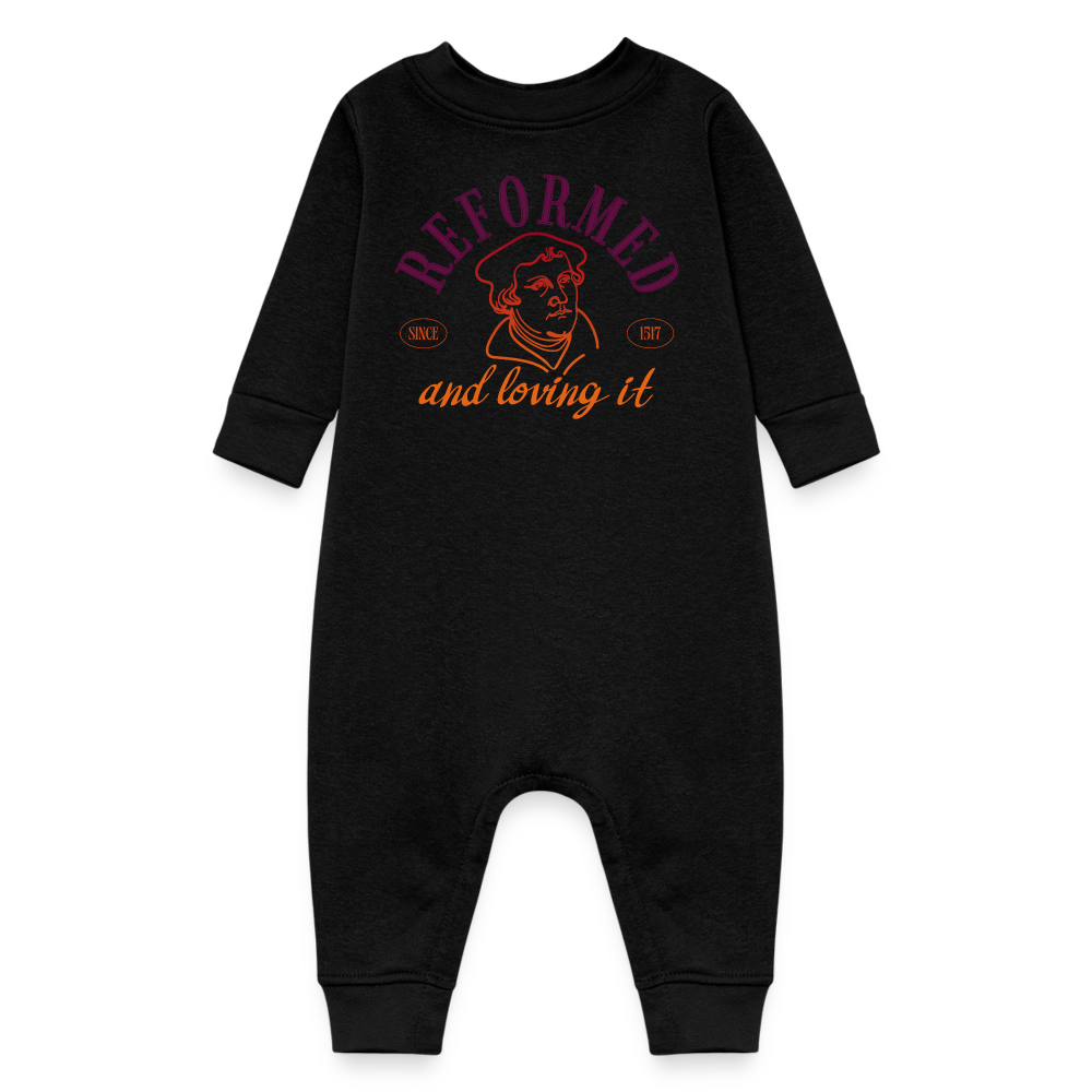 Reformed & Loving It (Color) Reformation Day Fleece Baby Bodysuit - black