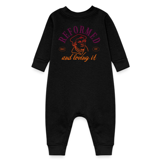 Reformed & Loving It (Color) Reformation Day Fleece Baby Bodysuit - black