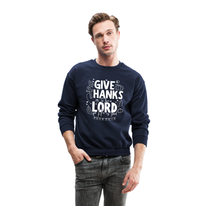 Give Thanks to the Lord (W) Men's Sweater - navy