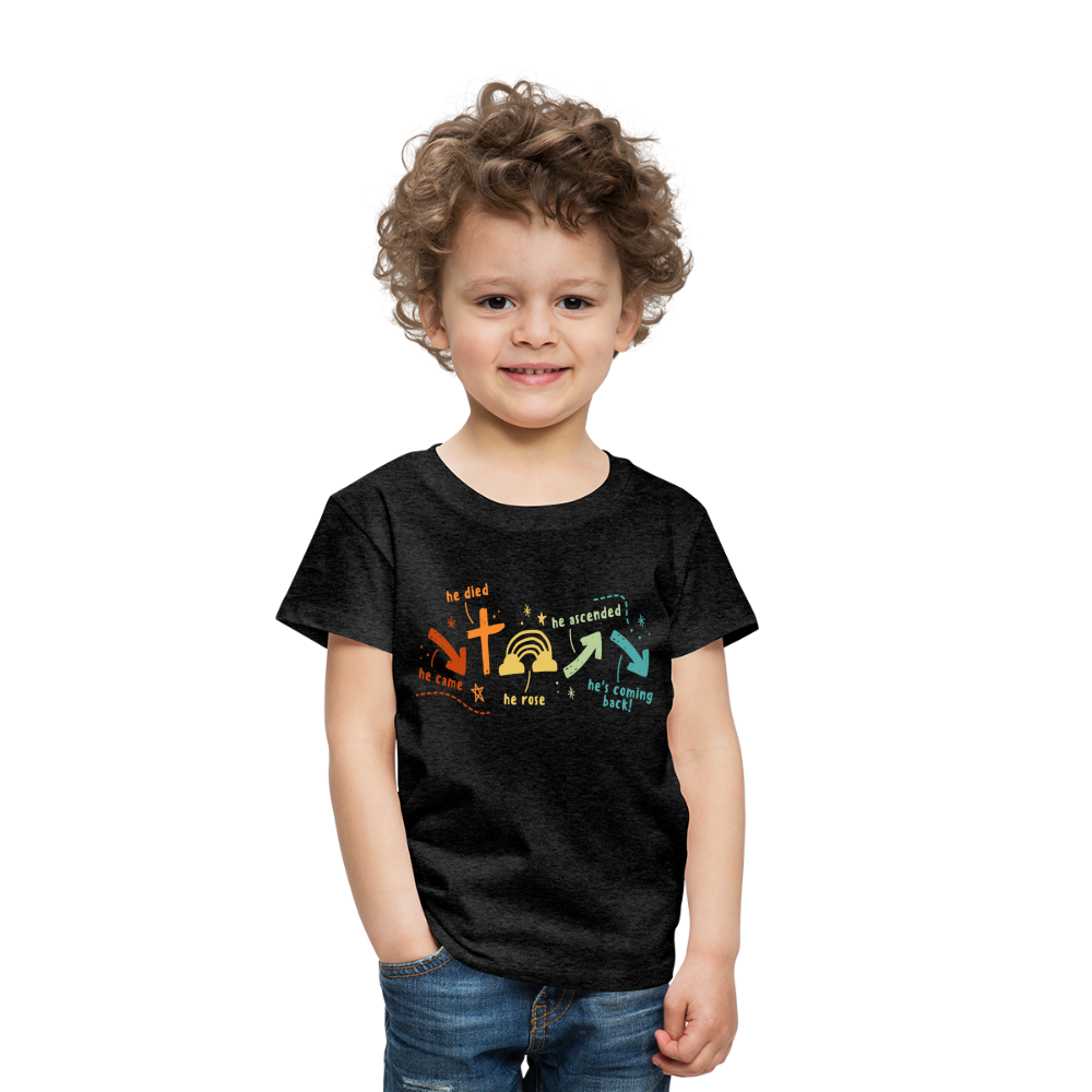 He Came He Died He Rose Toddler Premium T-Shirt - charcoal grey