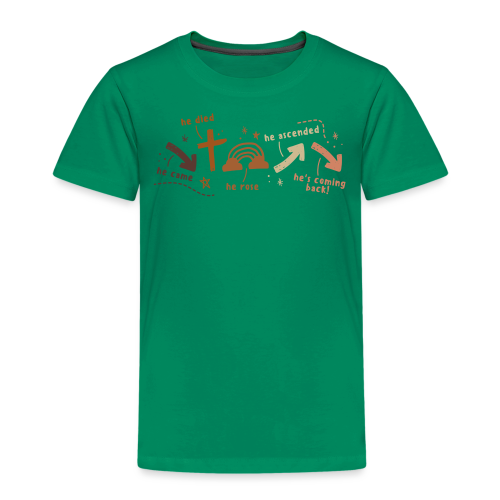 He Came He Died He Rose (Boho) Toddler T-Shirt - kelly green